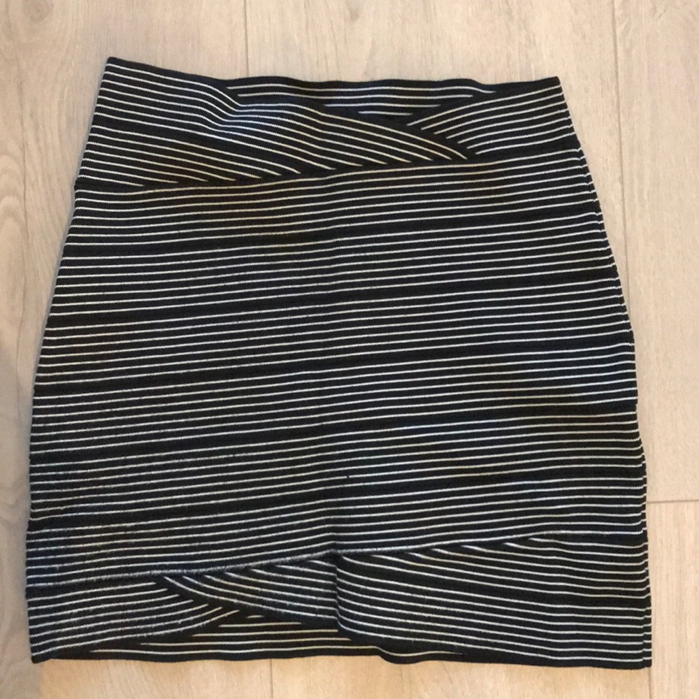 BCBG Max Azria Bandage Striped Mini Skirt